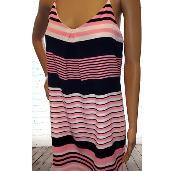NWT Pink Owl hot pink and navy blue striped dress - Picture 4 of 8